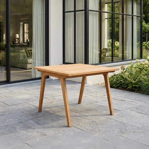 Table de jardin carrée en bois de teck 4 personnes - Roku