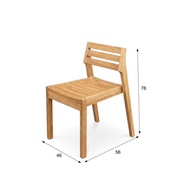 Chaise de jardin pour extérieur en bois de teck - Roku