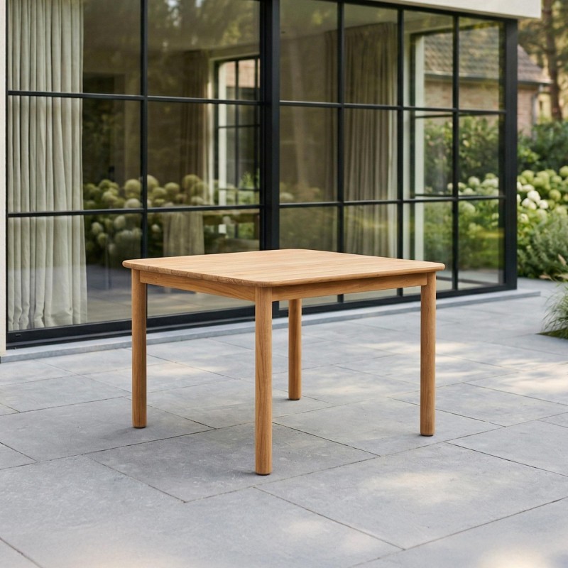 Table de jardin carrée en bois de teck 4 personnes - Sento