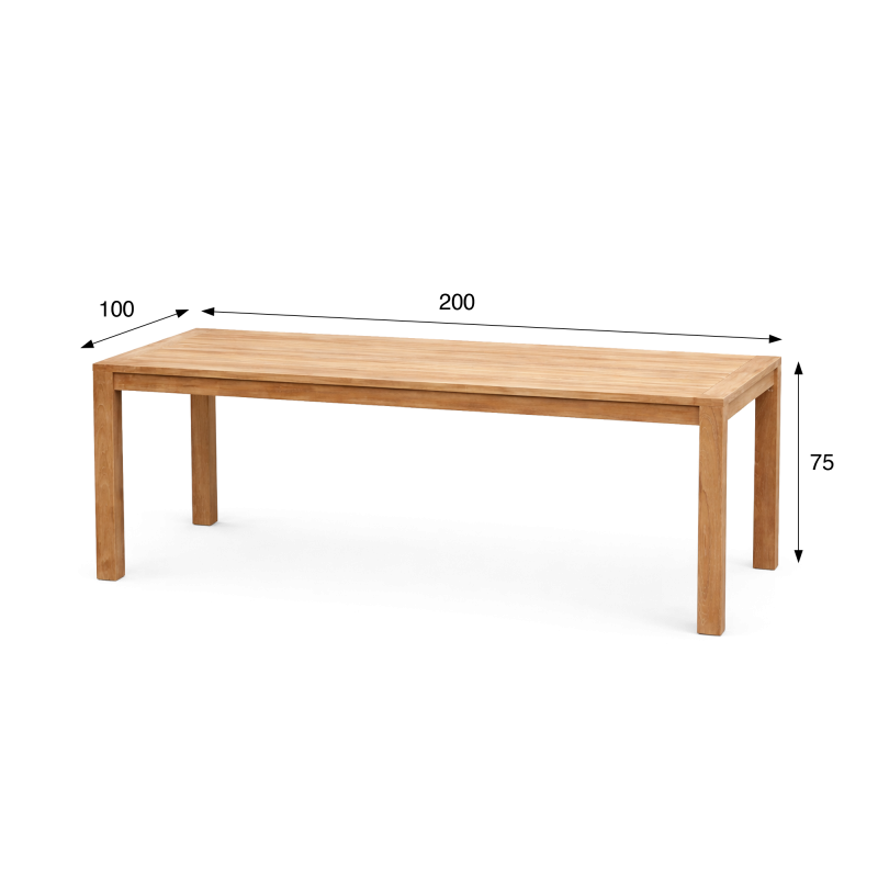 Table de jardin pour extérieur en bois de teck - Sano
