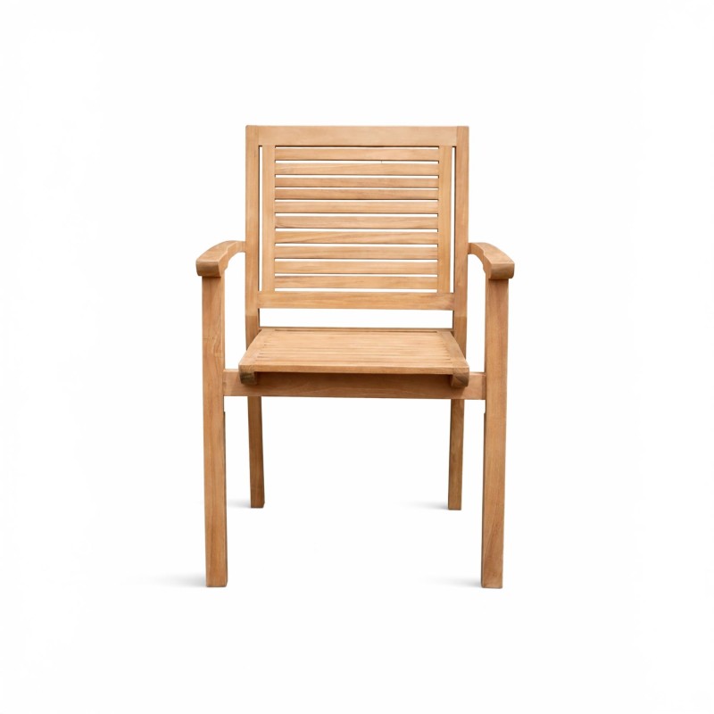 Chaise de jardin avec accoudoirs en bois de teck - Tomo