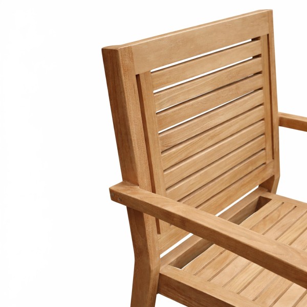 Chaise de jardin avec accoudoirs en bois de teck - Tomo