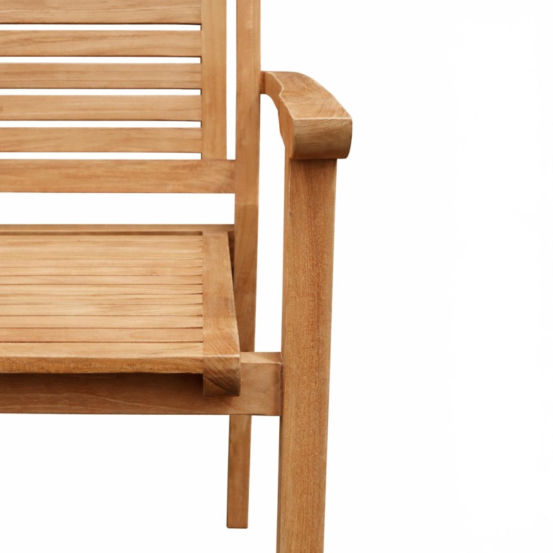Chaise de jardin avec accoudoirs en bois de teck - Tomo