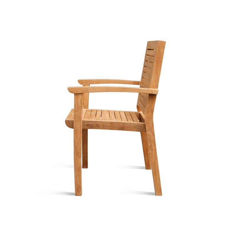 Chaise de jardin avec accoudoirs en bois de teck - Tomo