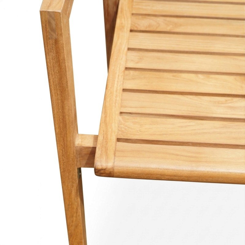 Ensemble table et chaises de jardin en bois de teck 4 personnes - Roku