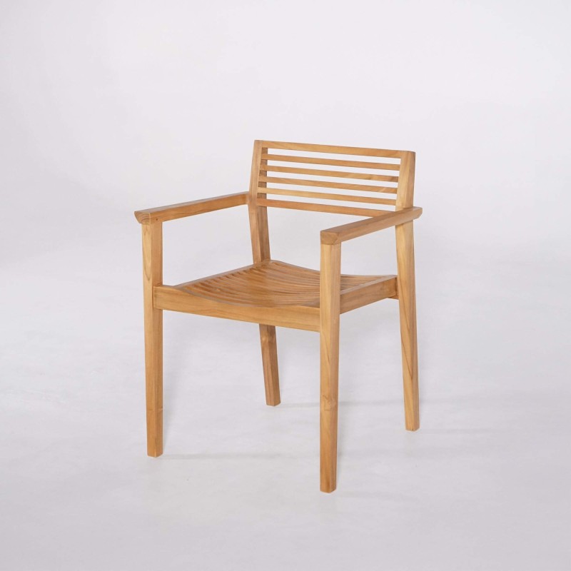 Ensemble table et chaises de jardin en bois de teck 6 personnes