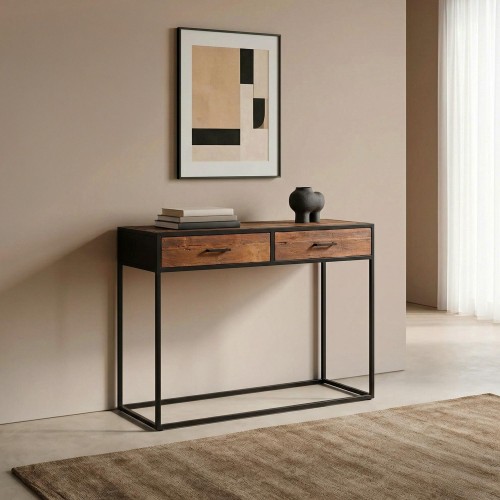 Console industrielle en bois recyclé - Recycled