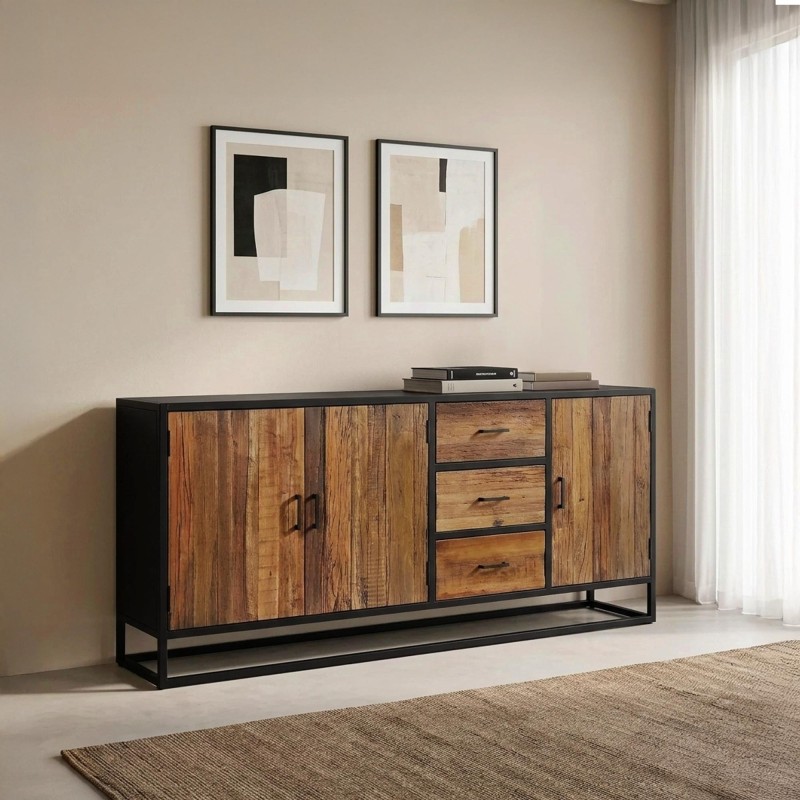 Buffet de salle à manger en bois recyclé - Recycled