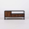 Petit meuble TV industriel en bois recyclé - Recycled