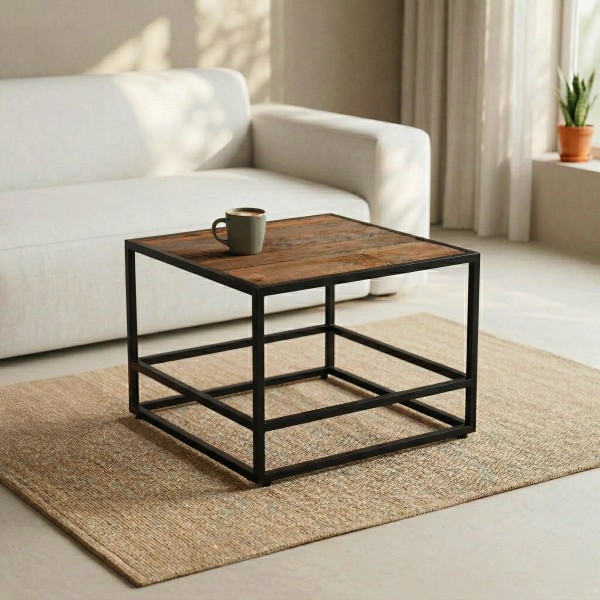 Table de salon en bois recyclé - Recycled