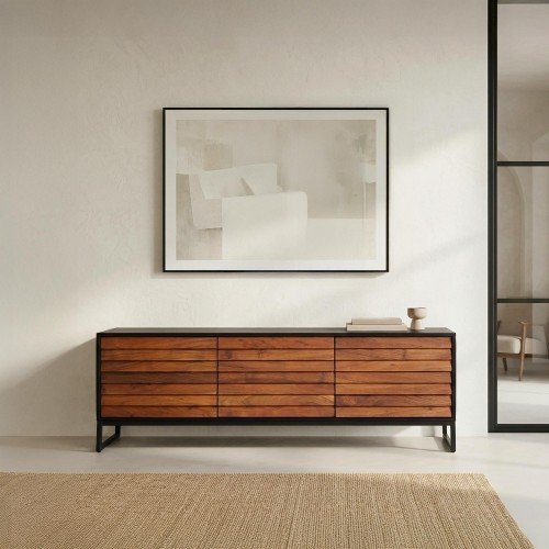 Meuble TV en bois naturel 150cm - Tamara