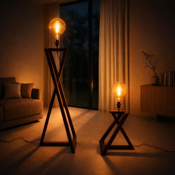 Lampe sur pied en bois naturel - Kyoto