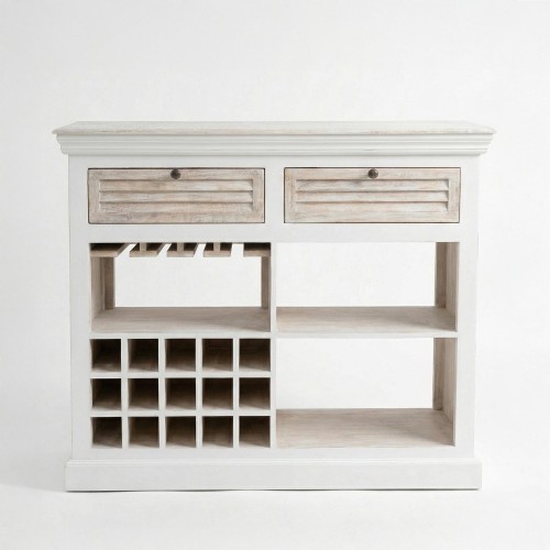 Meuble bar avec range bouteilles en bois blanc - Sea side