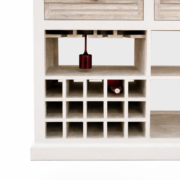 Meuble bar avec range bouteilles en bois blanc - Sea Side