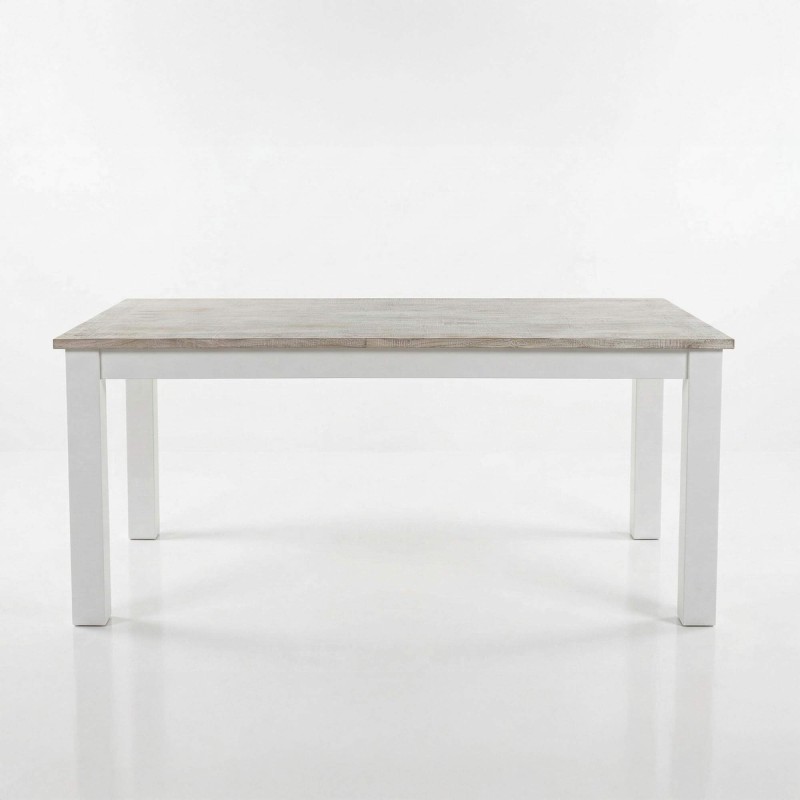 Table à manger blanche en bois massif 180 cm - Sea side
