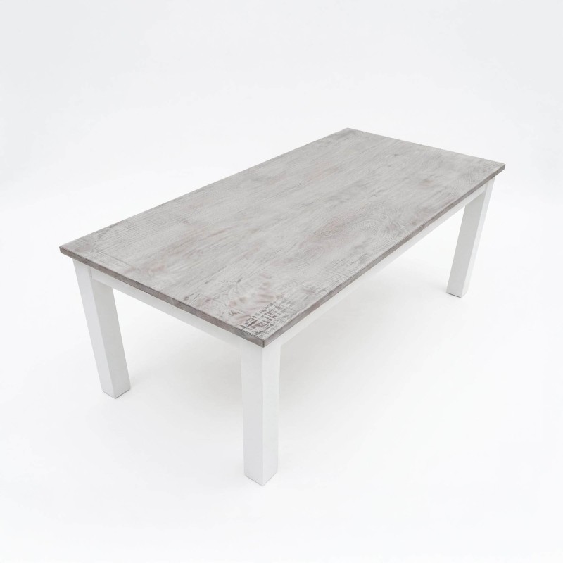 Table à manger blanche en bois massif 180 cm - Sea side