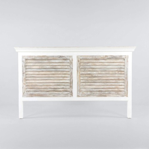 Tête de lit en bois blanc et persiennes 160 cm - Sea side