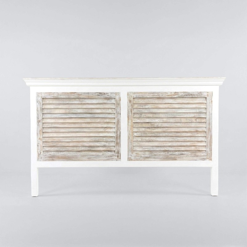 Tête de lit en bois blanc et persiennes 160 cm - Sea side