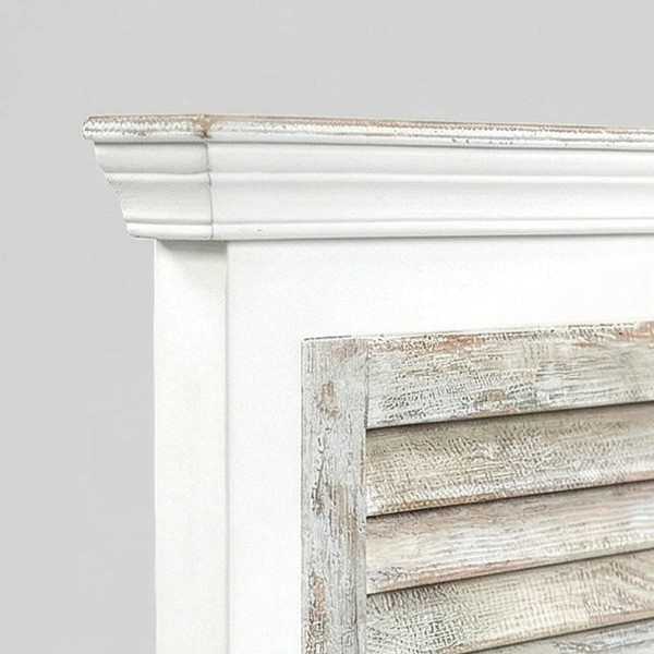 Tête de lit en bois blanc et persiennes 160 cm - Sea side