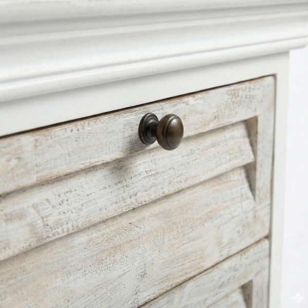 Table de nuit blanche en bois massif - Sea side