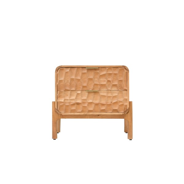 Table de chevet moderne en bois massif d'acacia - Naoki