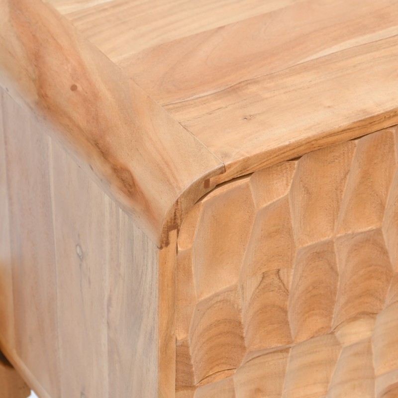 Table de chevet moderne en bois massif d'acacia - Naoki