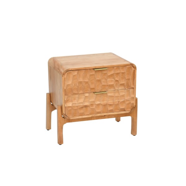 Table de chevet moderne en bois massif d'acacia - Naoki