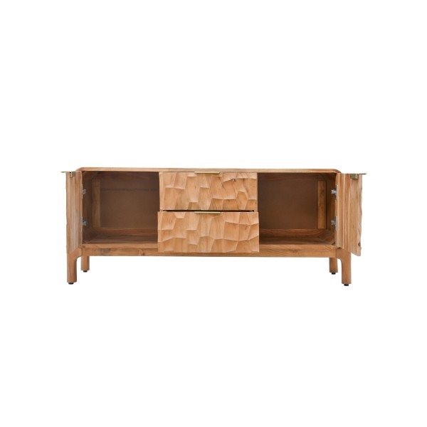 Meuble TV design en bois massif d'acacia - Naoki