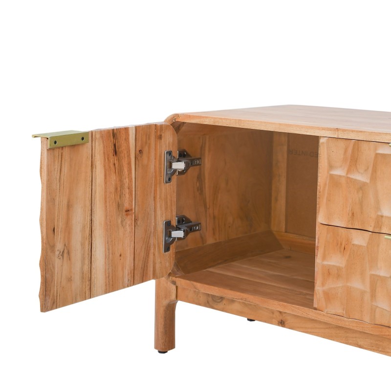 Meuble TV design en bois massif d'acacia - Naoki