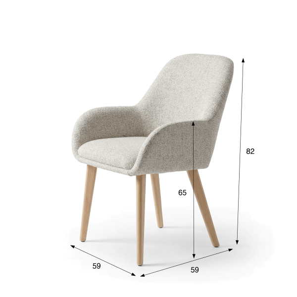 Chaise pour salle à manger scandinave en tissu - Alva
