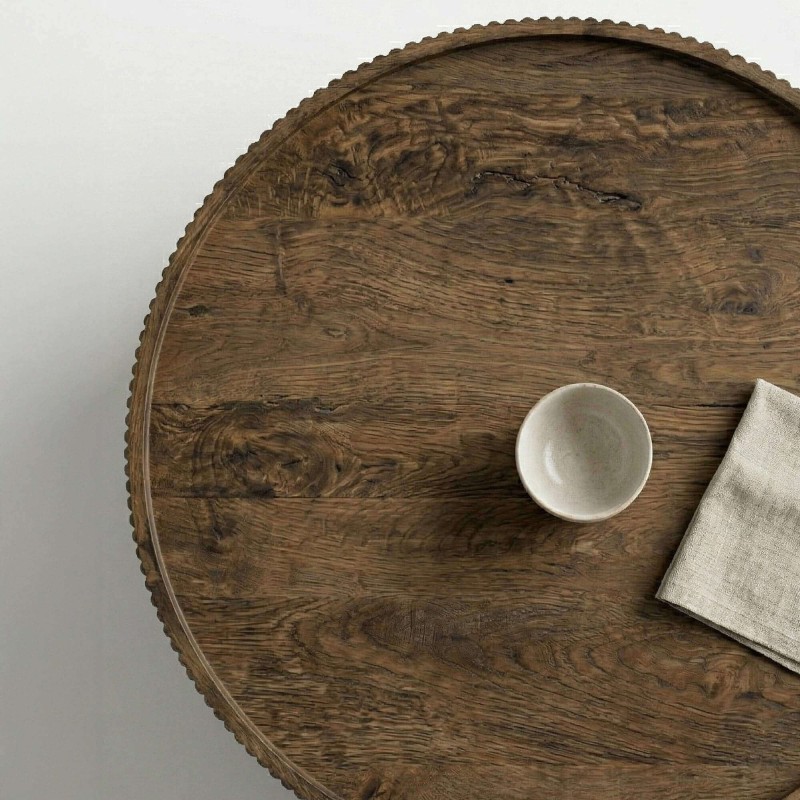 Table basse ronde en bois massif - Sepia