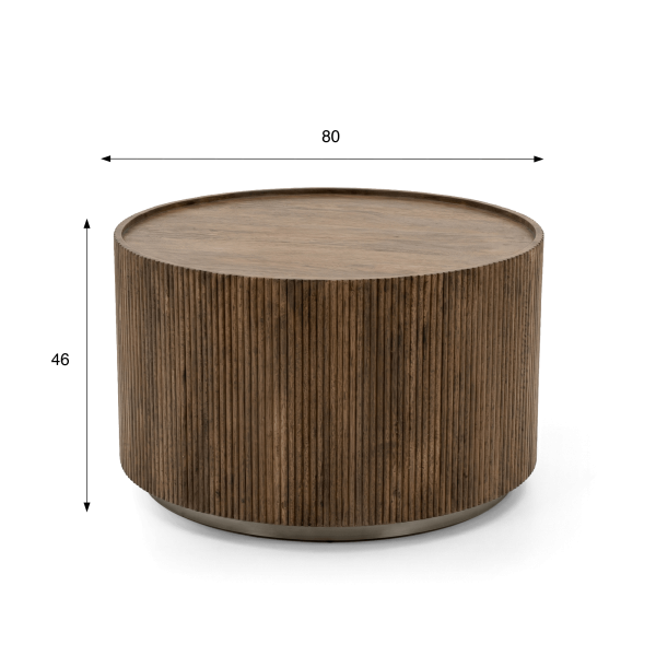 Table basse ronde en bois massif - Sepia