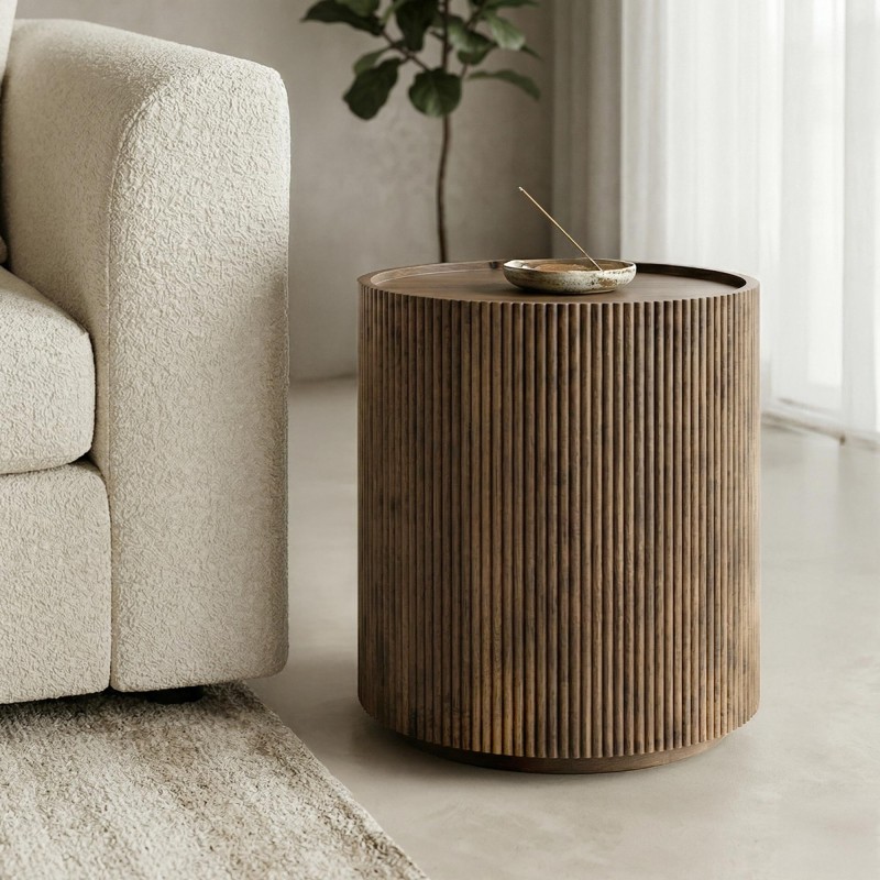 Table d'appoint ronde en bois massif - Sepia
