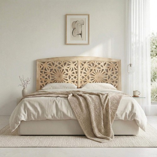 Tête de lit en bois massif sculpté 200 cm - Nevea