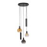 Lampe en suspension avec abat-jour en verre et métal noir - Sfera
