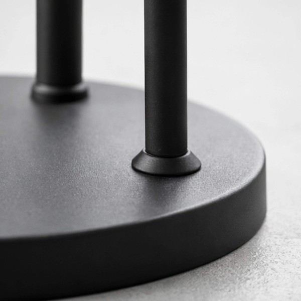 Lampadaire design en métal noir avec abat-jour en verre ambré - Barton