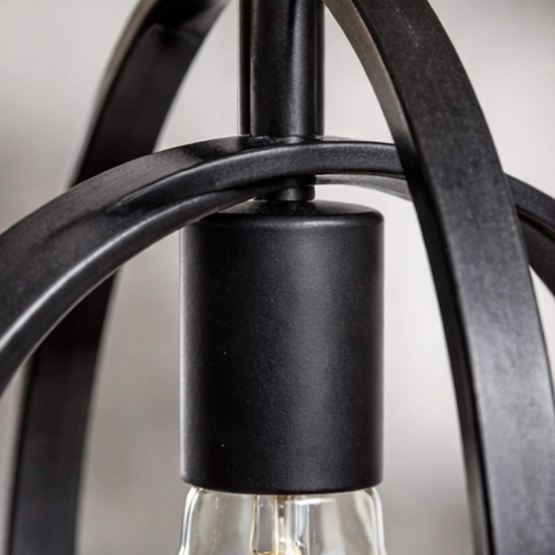 Luminaire en suspension industriel en métal noir - Altis