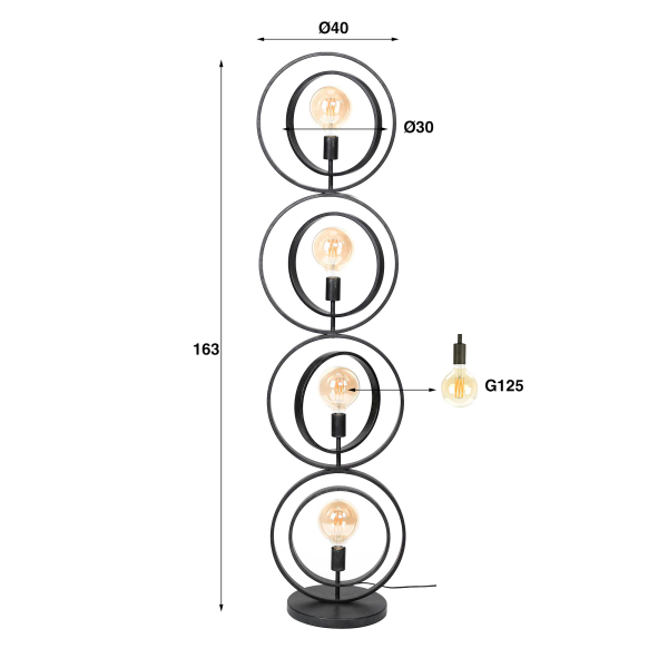 Lampadaire de salon industriel en métal - Altis