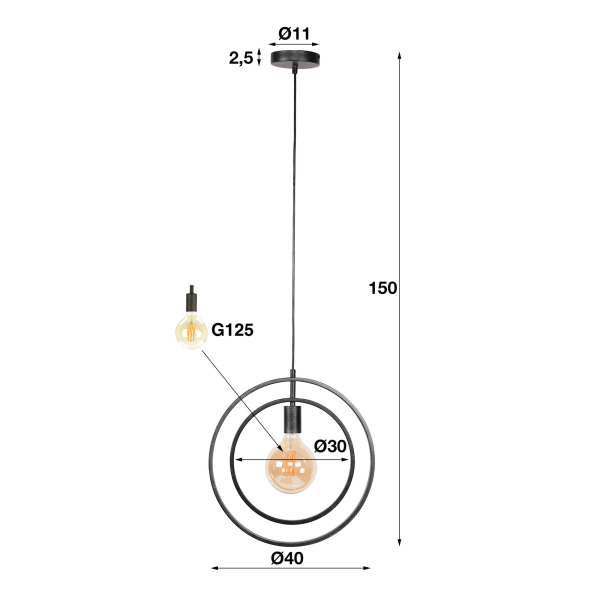 Lampe en suspension style industriel en métal - Altis