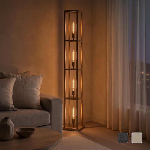 Lampe sur pied de salon en métal avec éclairage LED style industriel - Strukt