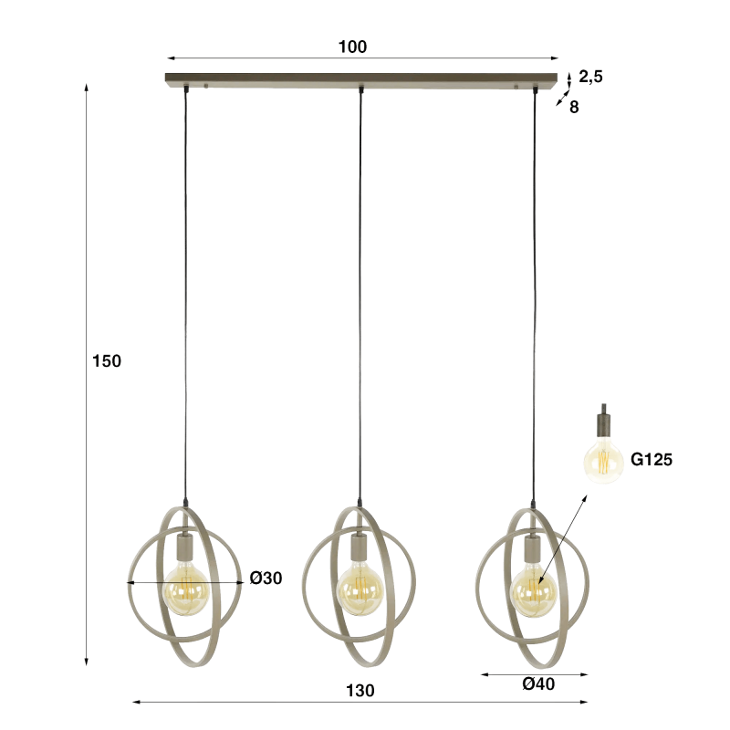 Luminaire en suspension industriel en métal - Altis