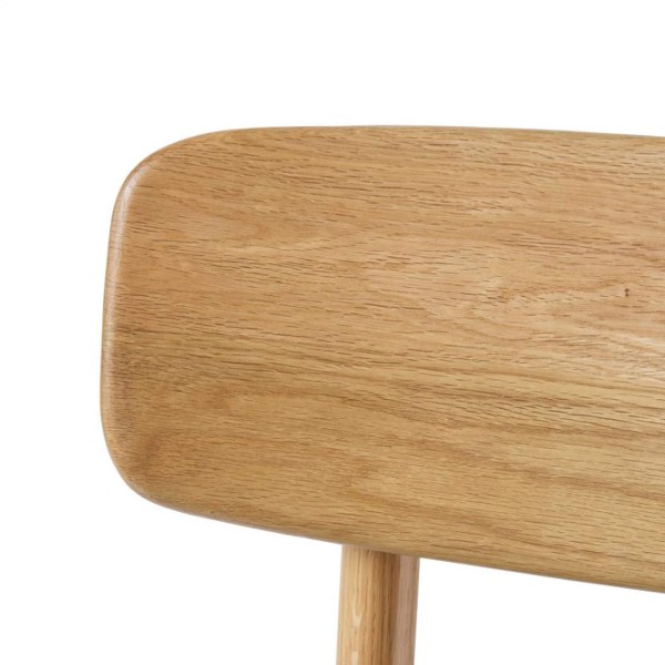 Chaise de salle à manger en chêne naturel et tissu gris - Lima