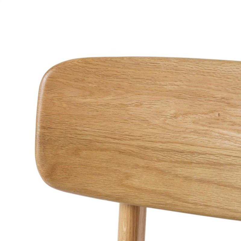 Chaise de salle à manger en chêne naturel et cuir vegan - Lima