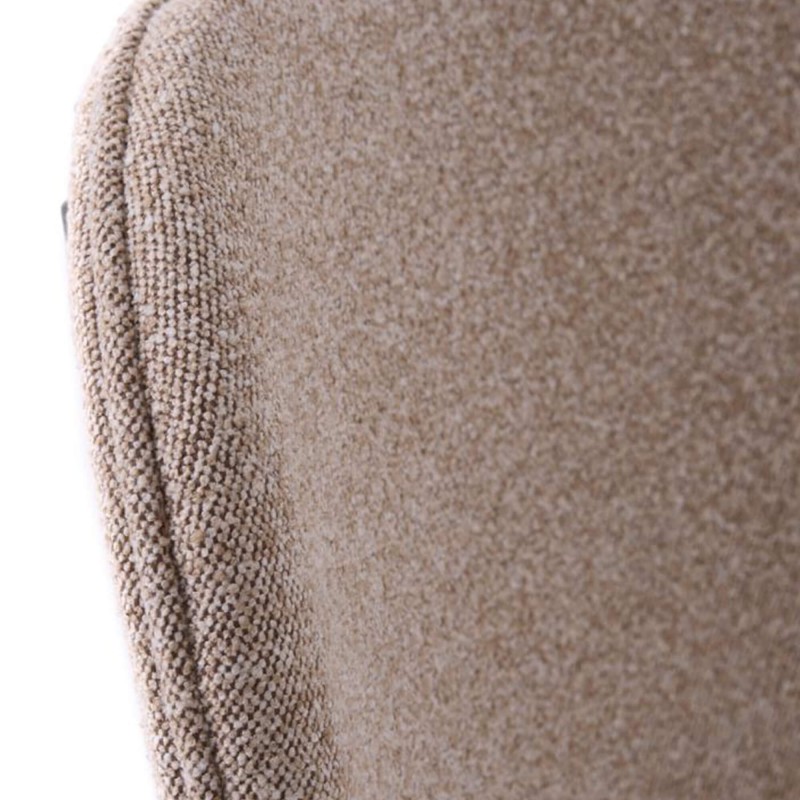 Chaise de salle à manger en bois de chêne et tissu taupe - Stilo