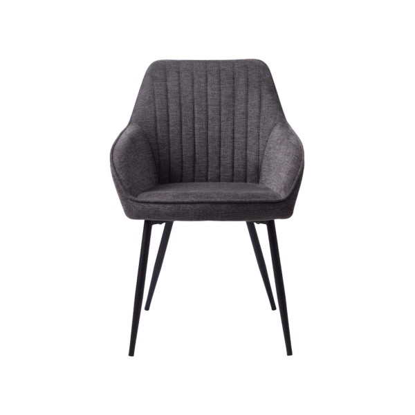Chaise de salle à manger en tissu couleur anthracite - Nolan Stripe