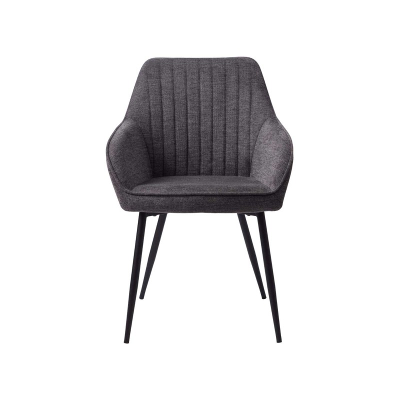 Chaise de salle à manger en tissu couleur anthracite - Nolan Stripe