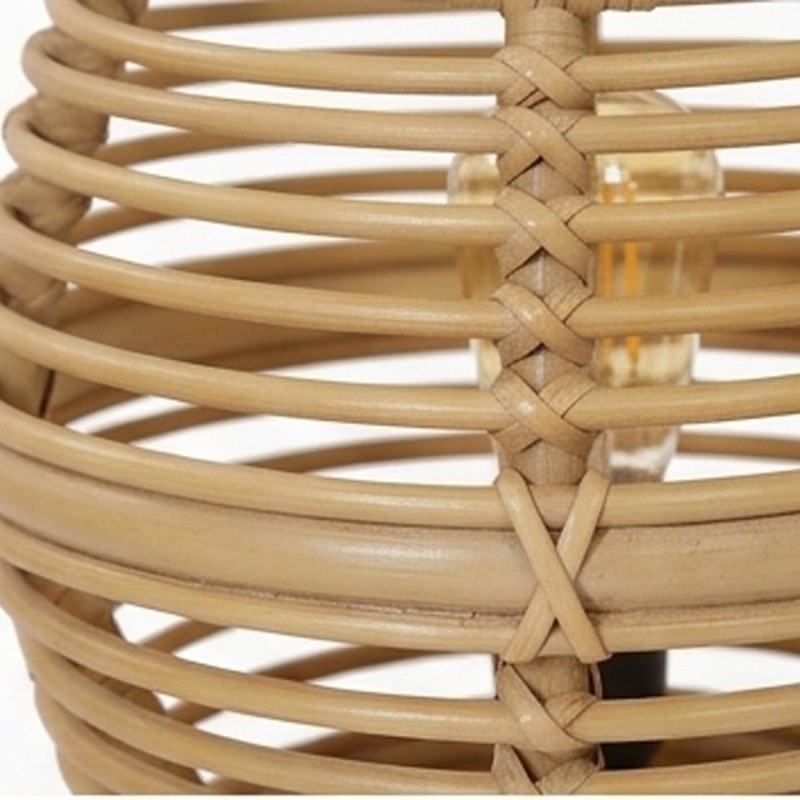 Lampe sur pied en rotin et bois de teck - Yumi