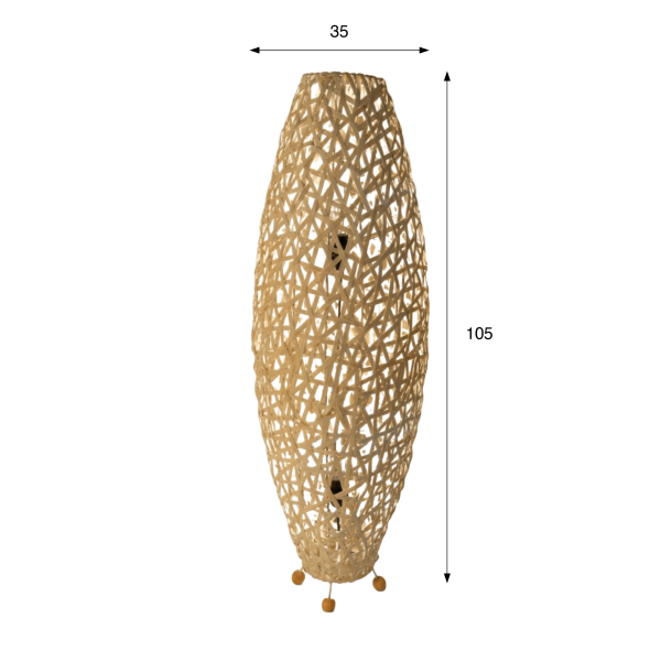 Lampe sur pied en osier - Pataya