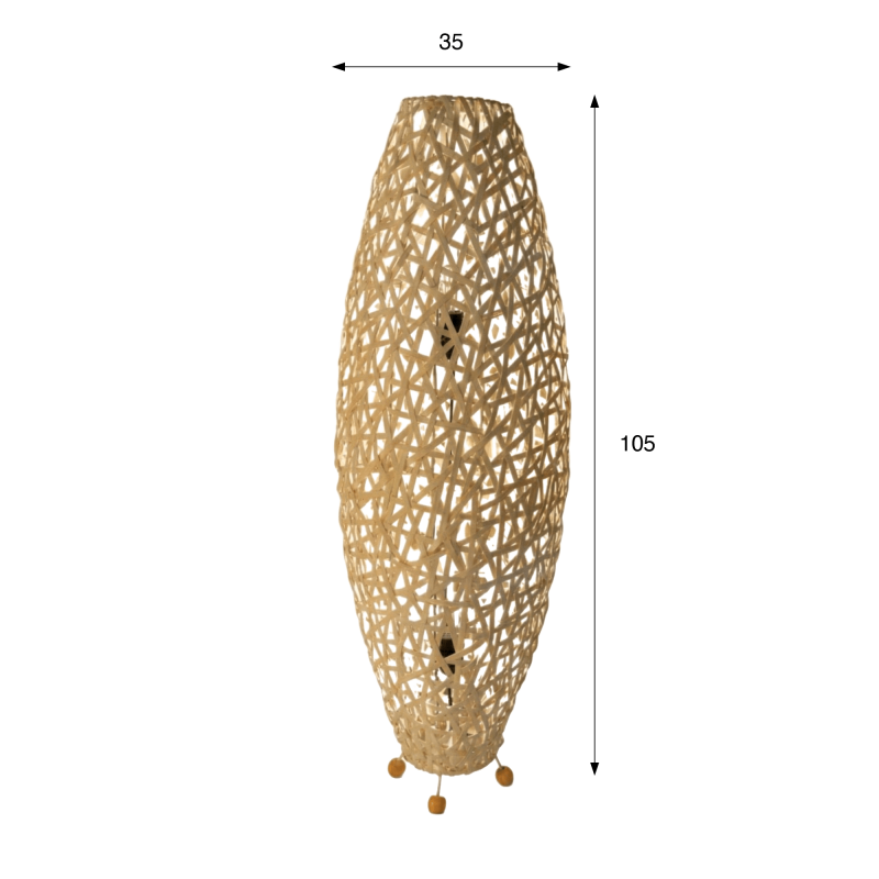 Lampe sur pied en osier - Pataya