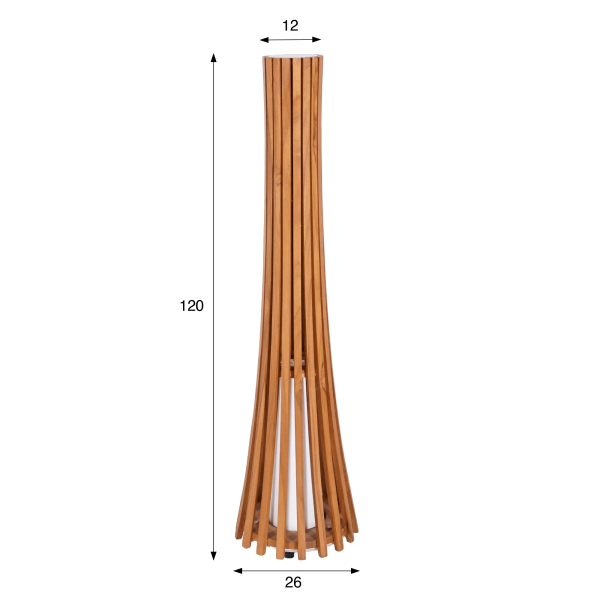 Lampe sur pied en bois de teck H120 cm - Liven